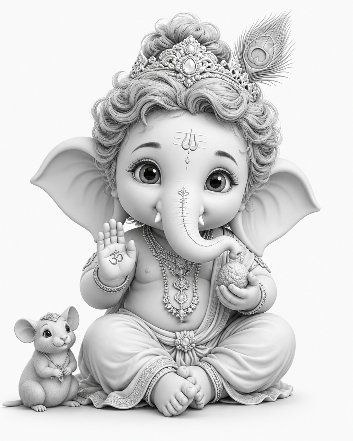 Ganesha Mice V3232 3D Model (5 Inch)